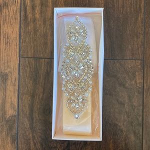 Rhinestone/Pearl bridal belt set